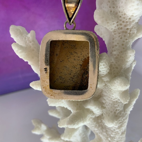 Picture Jasper Pendant Necklace 
on Beige Waxed Cotton Cord  Handmade - Picture 9 of 14
